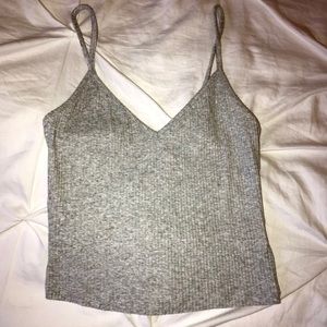 Express One Eleven Light-Gray Crop Top